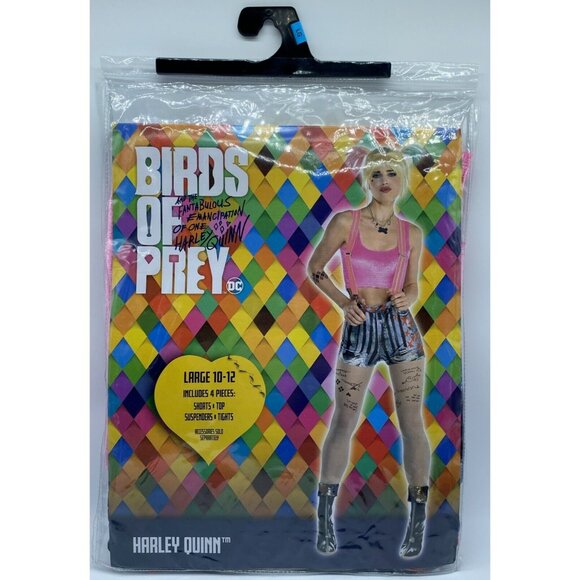 Harley Quinn Birds Of Prey 4 Piece Halloween Cosplay Costume Adult Large 10-12 - Picture 11 of 15